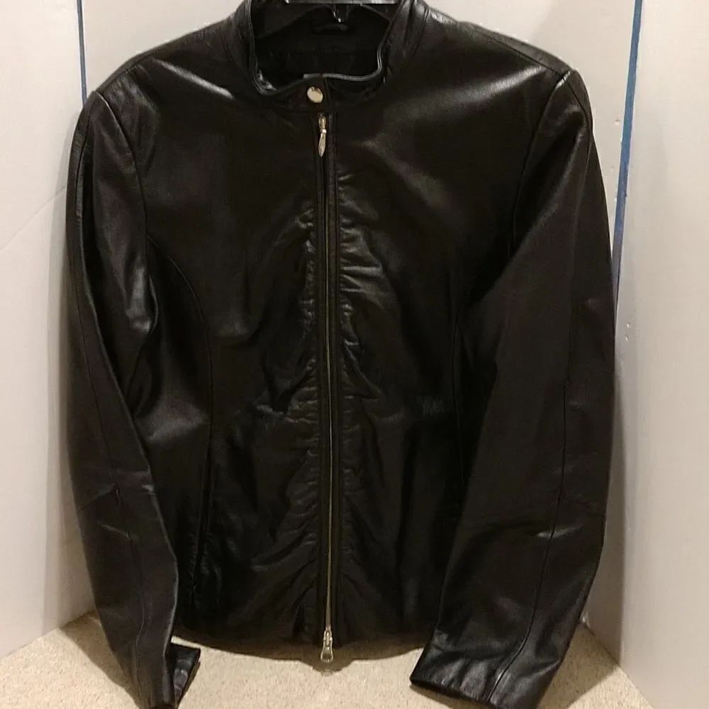 Women's Size XL Leather Biker Moto Jacket